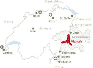 Eine Karte des Naturpark Beverin