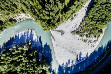 Die Rheinschlucht aus der Vogelperspektive